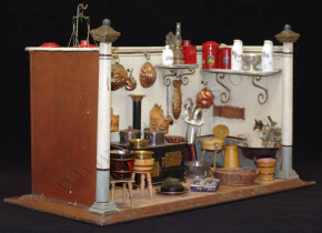 antique MÄRKLIN metal kitchen with accessories * at 1890-1895