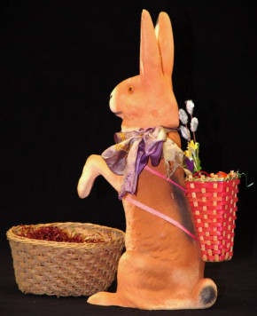 antique great papier-mâché Easter bunny Candybox * twenties