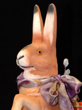 antique great papier-mâché Easter bunny Candybox * twenties