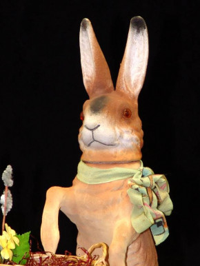 antique papier-mâché Easter bunny Candybox * twenties