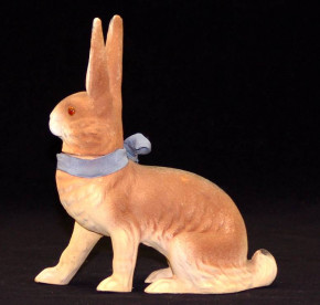 antique sedentary Pappmachè Easter bunny Candybox * twenties