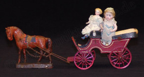 antique doll coach with mass horse * Germany at 1900