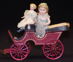 antique doll coach with mass horse * Germany at 1900