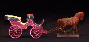 antique doll coach with mass horse * Germany at 1900