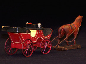 antique doll coach with mass horse * Germany at 1900