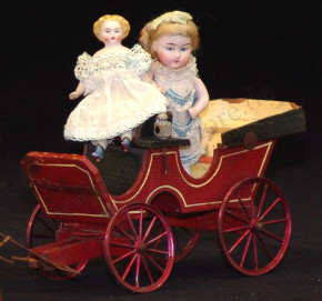 antique doll coach with mass horse * Germany at 1900