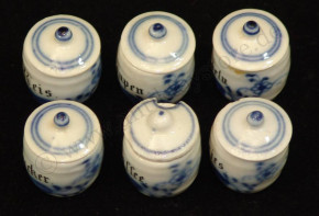 6 x antique doll kitchens porcelain stock vessels * at 1900