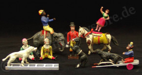 antique Cirkus with mobile figures in box * Germany at 1890