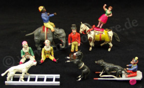 antique Cirkus with mobile figures in box * Germany at 1890