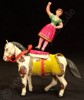 antique Cirkus with mobile figures in box * Germany at 1890