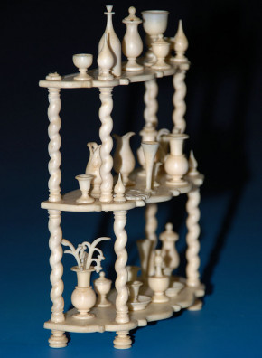 Rarity! antique doll house ivory shelf * at 1850