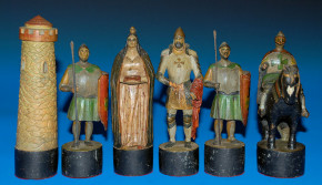 antique important chess knight - Middle Ages figures Art Nouveau