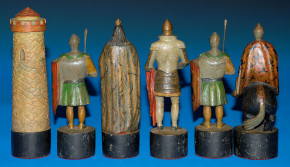 antique important chess knight - Middle Ages figures Art Nouveau