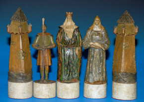 antique important chess knight - Middle Ages figures Art Nouveau