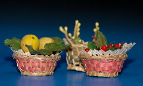 3 x old small shop Baskets fruit- & vegetable goods * at 1900-19