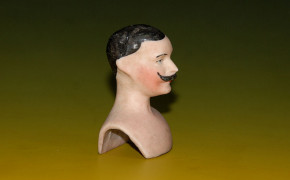 Miniature doll head for doll house doll * soldier at 1900