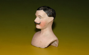 Miniature doll head for doll house doll * soldier at 1900