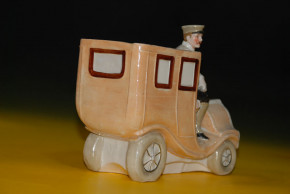 antique porcelain oldtimer with driver * at 1910