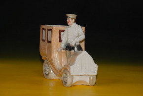 antique porcelain oldtimer with driver * at 1910