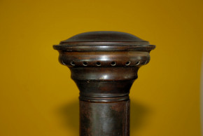 antique children stove with stoneware glazed tiles at 1870-1880