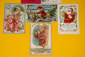 6 antike Postkarten mit Weihnachtsmann Motiven * um 1900