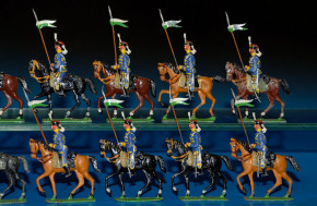 Georg Heyde tin figures * 16 x Saxon uhlans cavalry * at 1900