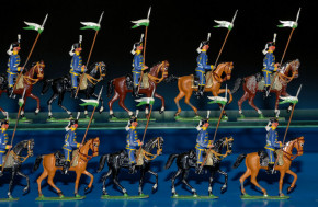 Georg Heyde tin figures * 16 x Saxon uhlans cavalry * at 1900