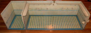 doll kitchen with store cupboard * blue-white tiles * at 1900