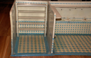 doll kitchen with store cupboard * blue-white tiles * at 1900