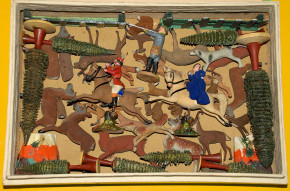 antique Erzgebirge Driving hunting scene * at 1880-1890