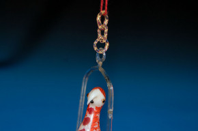 antique Christmas ornament * parrot on swing * at 1870-1880