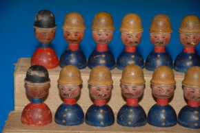 antique Erzgebirge soldiers game 22 pieces * at 1830-1840