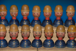 antique Erzgebirge soldiers game 22 pieces * at 1830-1840