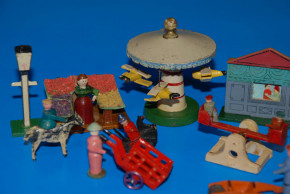 antiker Erzgebirge Miniatur Jahrmarkt * 15 Teile * 20er Jahre