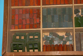 antique metal houses model box of building blocks * 1900-1920