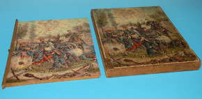 antique military jigsaw puzzle * French fight scene * at 1880