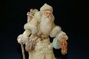 antique great Santa Claus scrap * Chromolitho stamped * 1900