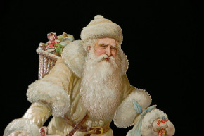 antique great Santa Claus scrap * Chromolitho stamped * 1900