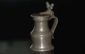 antique smoke catch kitchens tin wine jug punched * at 1840-60