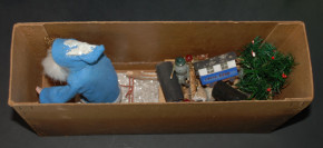 antique Santa Claus with sledges in the box * at 1900-1920