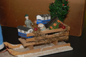 antique Santa Claus with sledges in the box * at 1900-1920