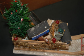 antique Santa Claus with sledges in the box * at 1900-1920