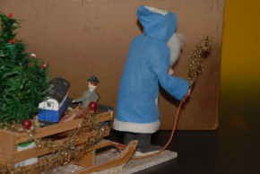 antique Santa Claus with sledges in the box * at 1900-1920