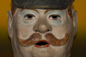 antique papier-mâché mask * police man at 1900 * rare!