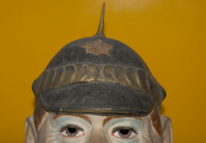 antique papier-mâché mask * police man at 1900 * rare!