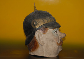 antique papier-mâché mask * police man at 1900 * rare!