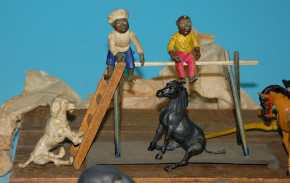 Victorian monkeys circus papier-mâché in the box * at 1890