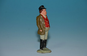 antike Eisenbahnfigur aus Masse Geschäftsmann * um 1900-1910