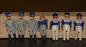 antique Erzgebirge armed forces figures * sailors * at 1900-1920