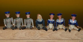 antique Erzgebirge armed forces figures * sailors * at 1900-1920